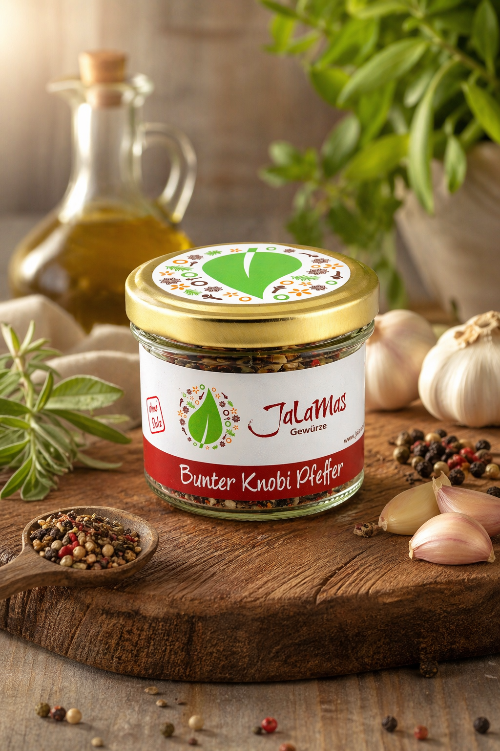 Bunter Knoblauch Pfeffer Grob
